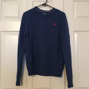 American Eagle Athletic Fit Crewneck Sweater Blue